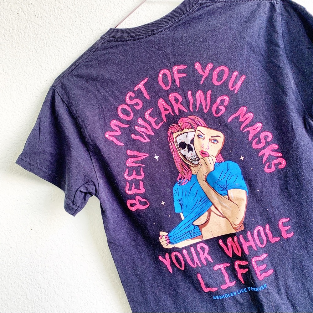 LINDA FINEGOLD cheeky tee vintage shirt top short sleeve Small cotton